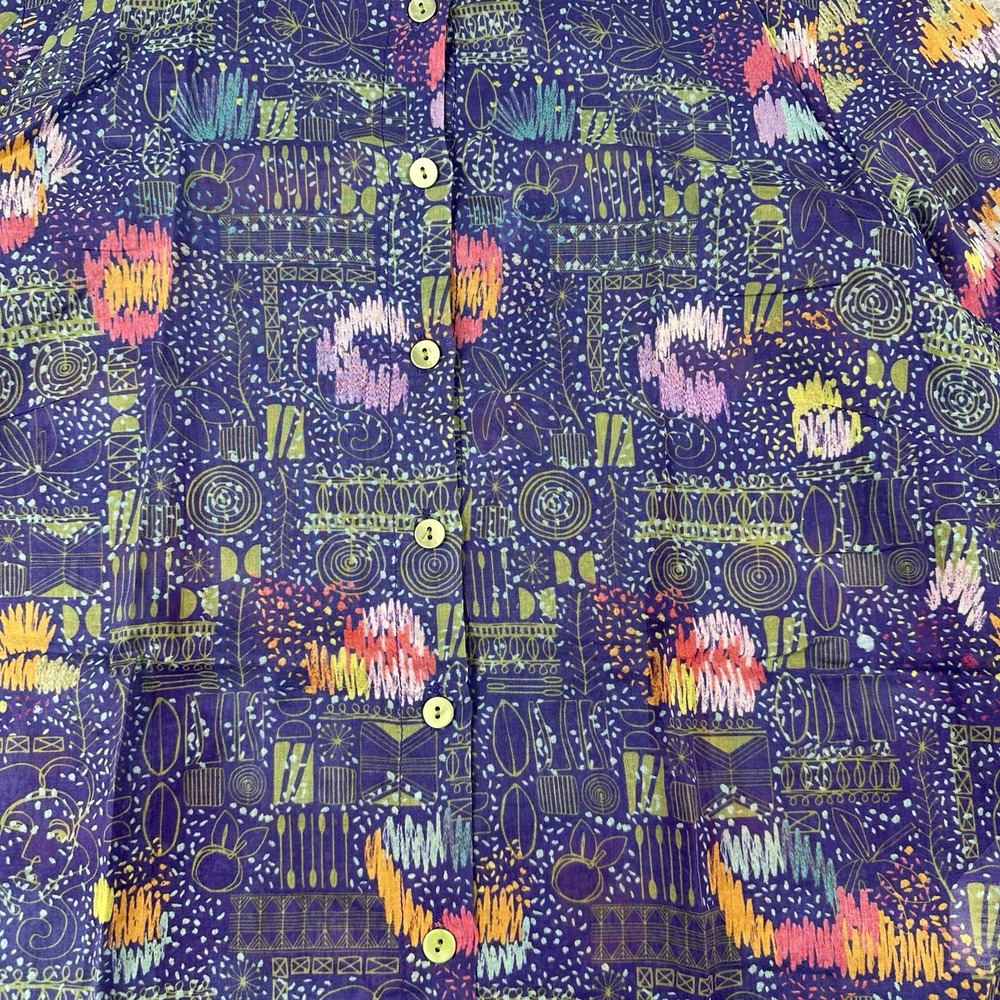 Catherine Andre Button Up Shirt 38 Purple‎ Art To Wear Lightweight Palette - Picture 12 of 16